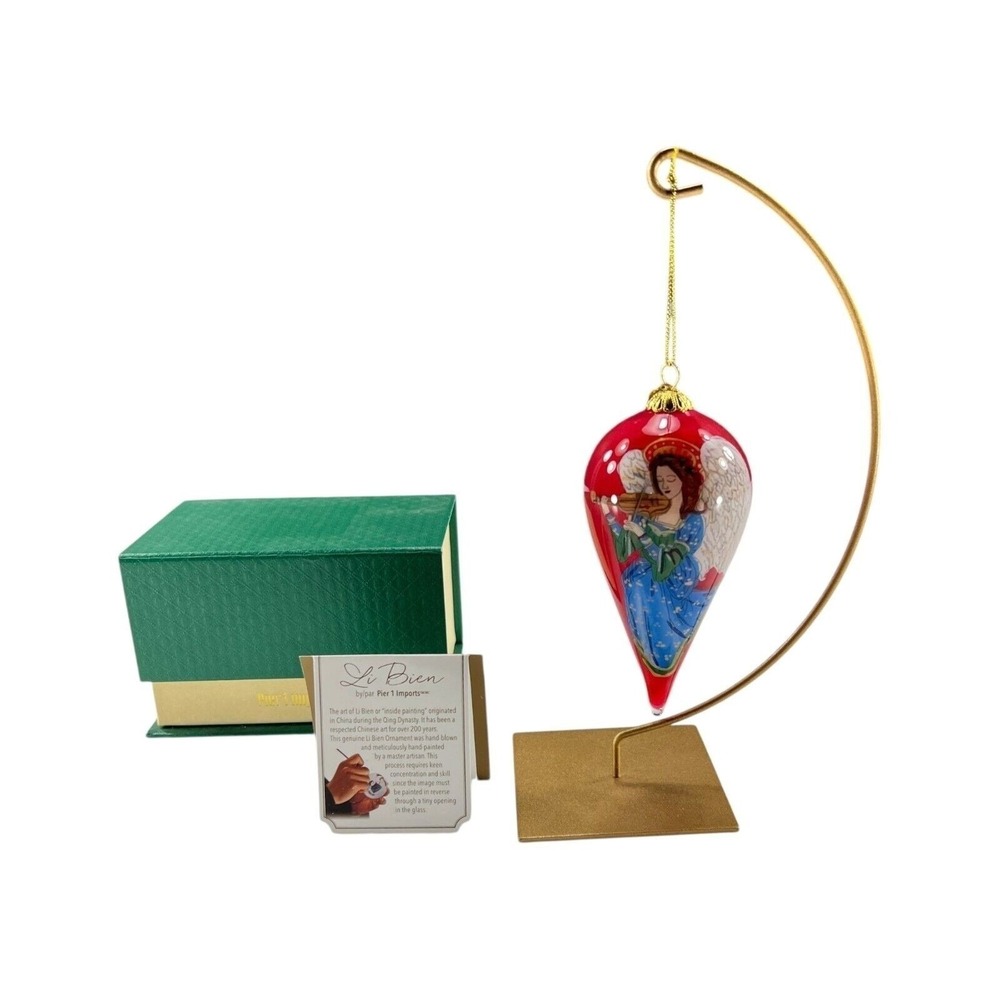 Li Bien Angel Christmas Ornament Pier 1 Imports With Box Burgundy Glass 2017
